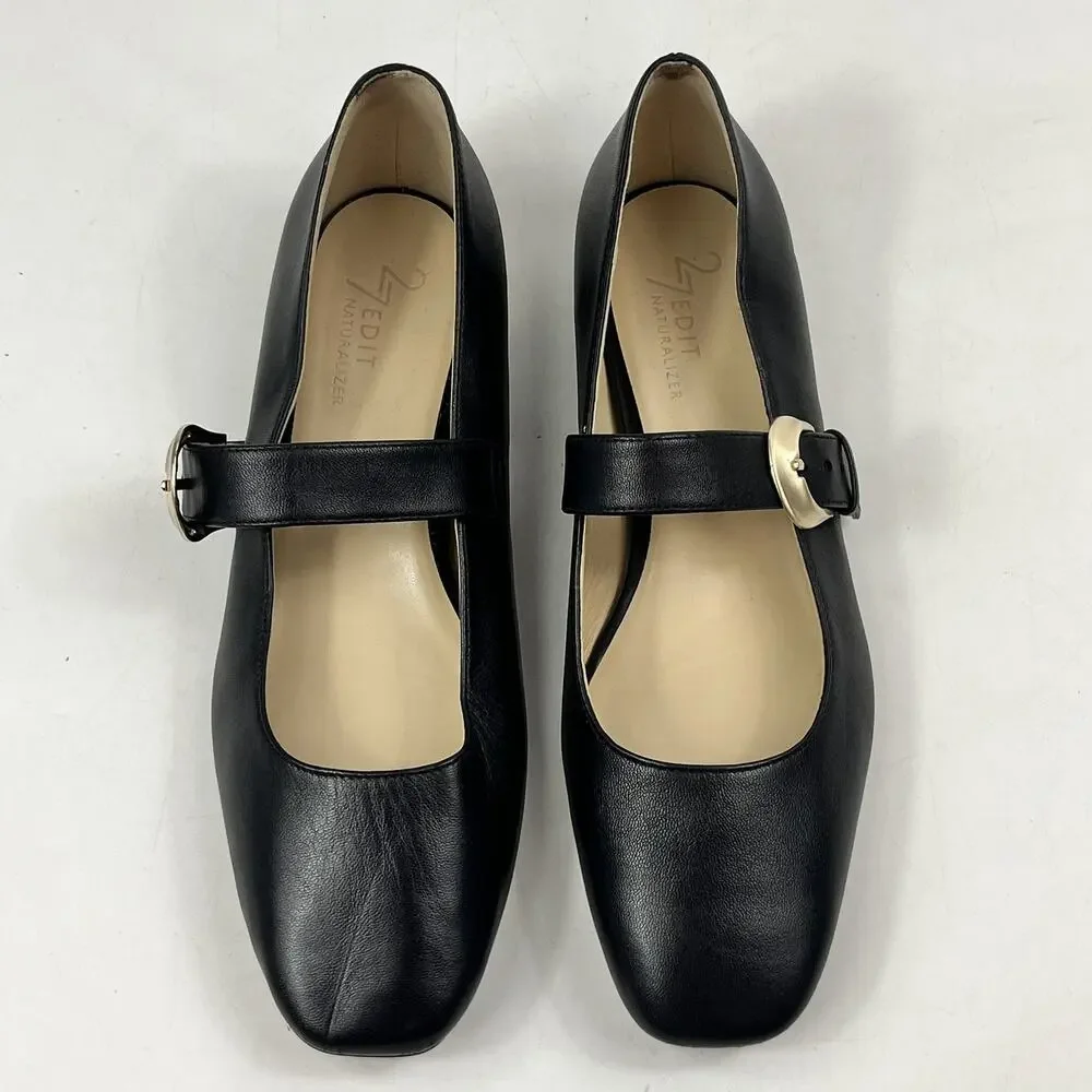 27 Edit Naturalizer Womens Carter Mary Jane Flats Sz6.5 M Black Leather Buckle